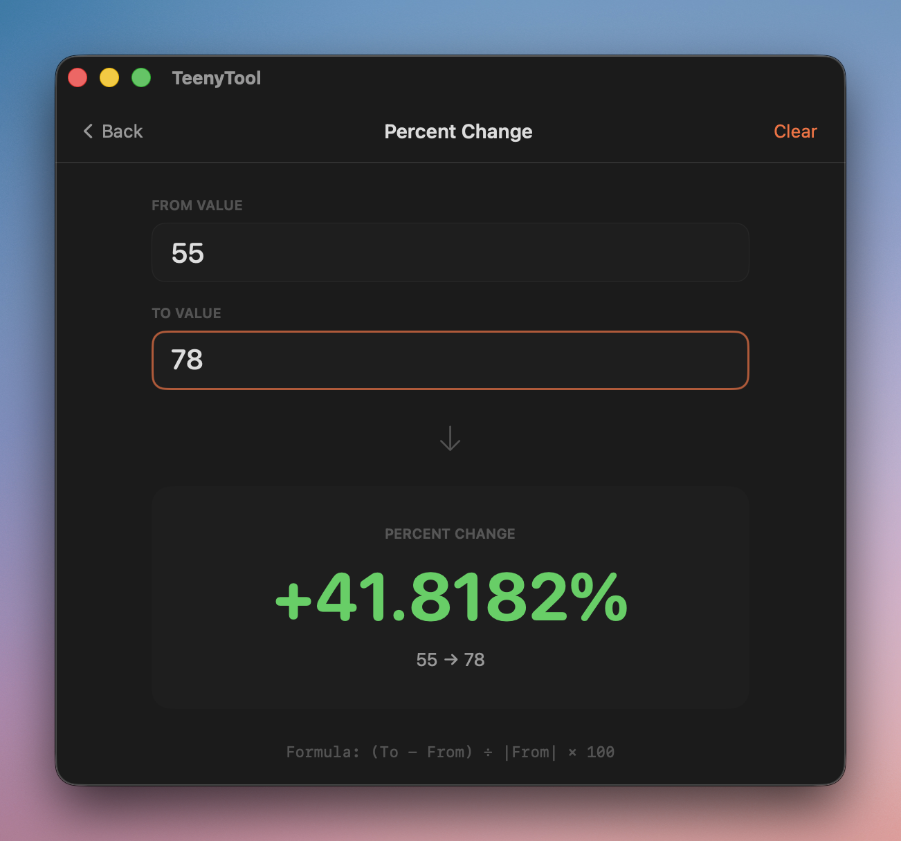 Percent Change Calculator